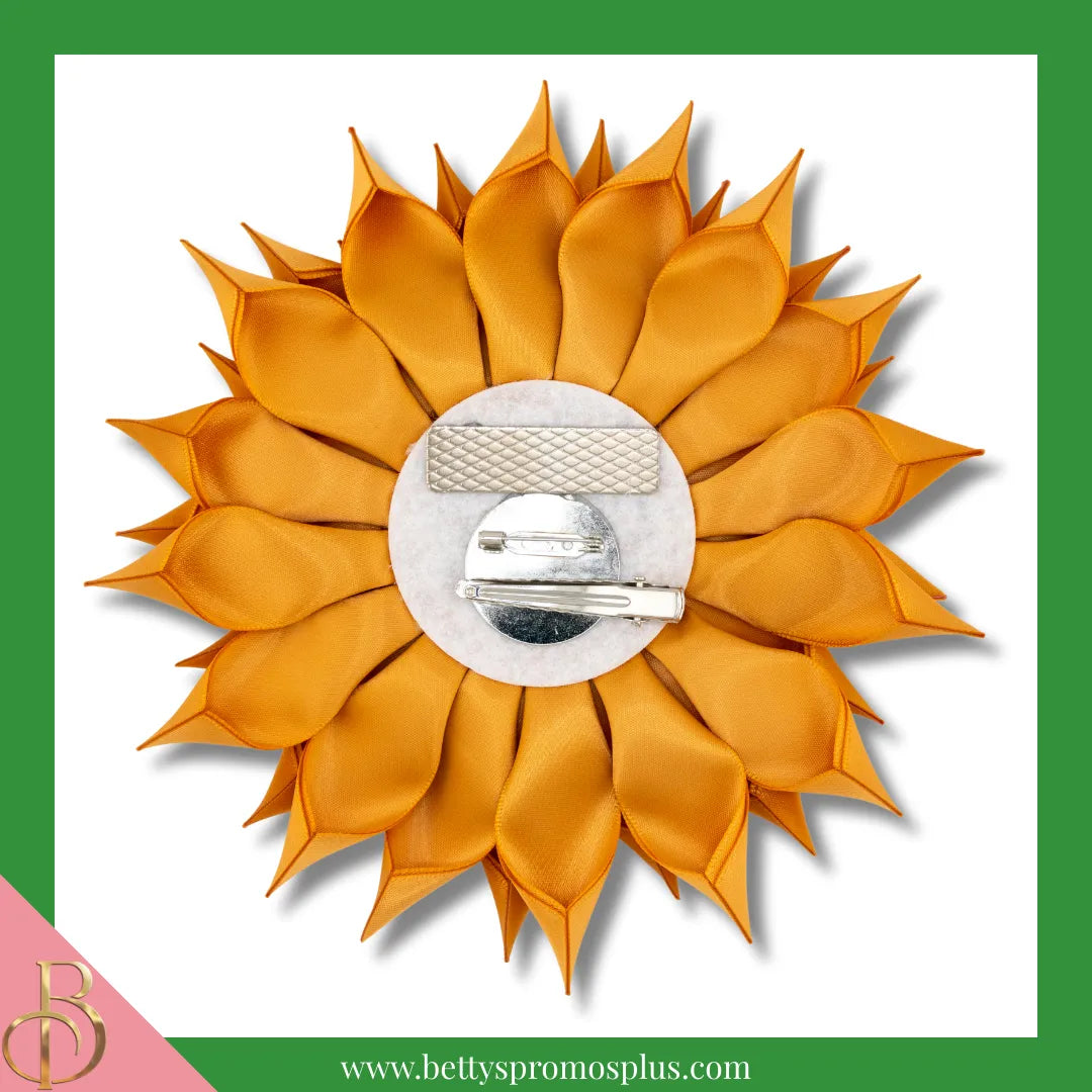 Alpha Kappa Alpha AKA Silk Flower Brooch with Rhinestone AKA Ivy for Golden Soror and Silver Star-Alpha Kappa Alpha Paraphernalia-Alpha Kappa Alpha Lapel Pin-Betty's Promos Plus