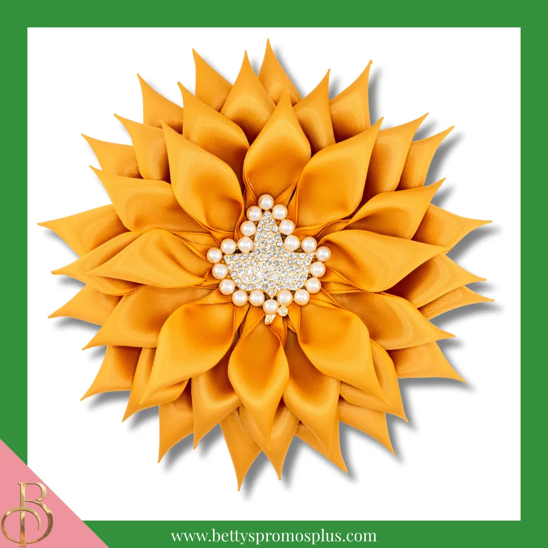 Alpha Kappa Alpha AKA Silk Flower Brooch with Rhinestone AKA Ivy for G