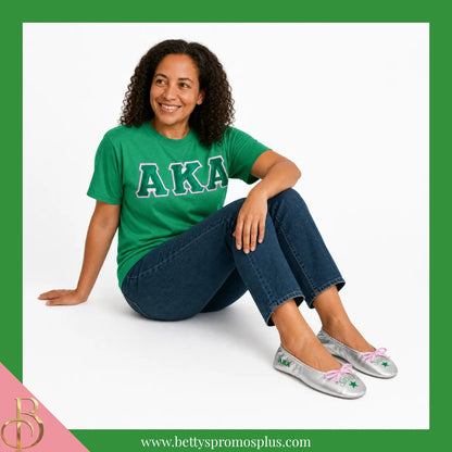 Alpha Kappa Alpha AKA Silver Star Ballet Flats with Carrying Case-Alpha Kappa Alpha Paraphernalia-Alpha Kappa Alpha Ballet Flats-Betty's Promos Plus