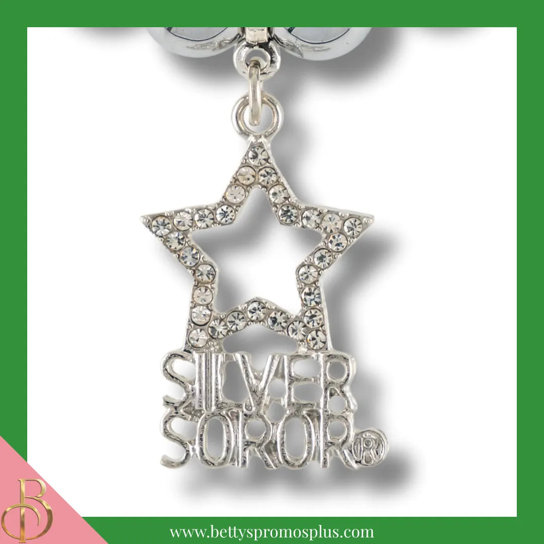 Alpha Kappa Alpha AKA Silver Star Beaded Bracelet with Silver Star Charm-Alpha Kappa Alpha Paraphernalia-Alpha Kappa Alpha Bracelet-Betty's Promos Plus