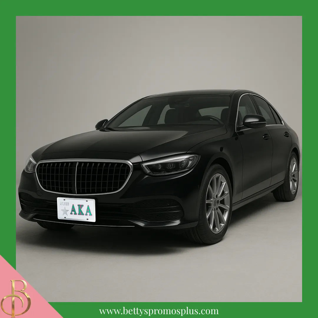 Alpha Kappa Alpha AKA Silver Star Laser Engraved Mirrored Acrylic Auto Tag License Plate-Alpha Kappa Alpha Paraphernalia-Alpha Kappa Alpha Auto Tag-Betty's Promos Plus