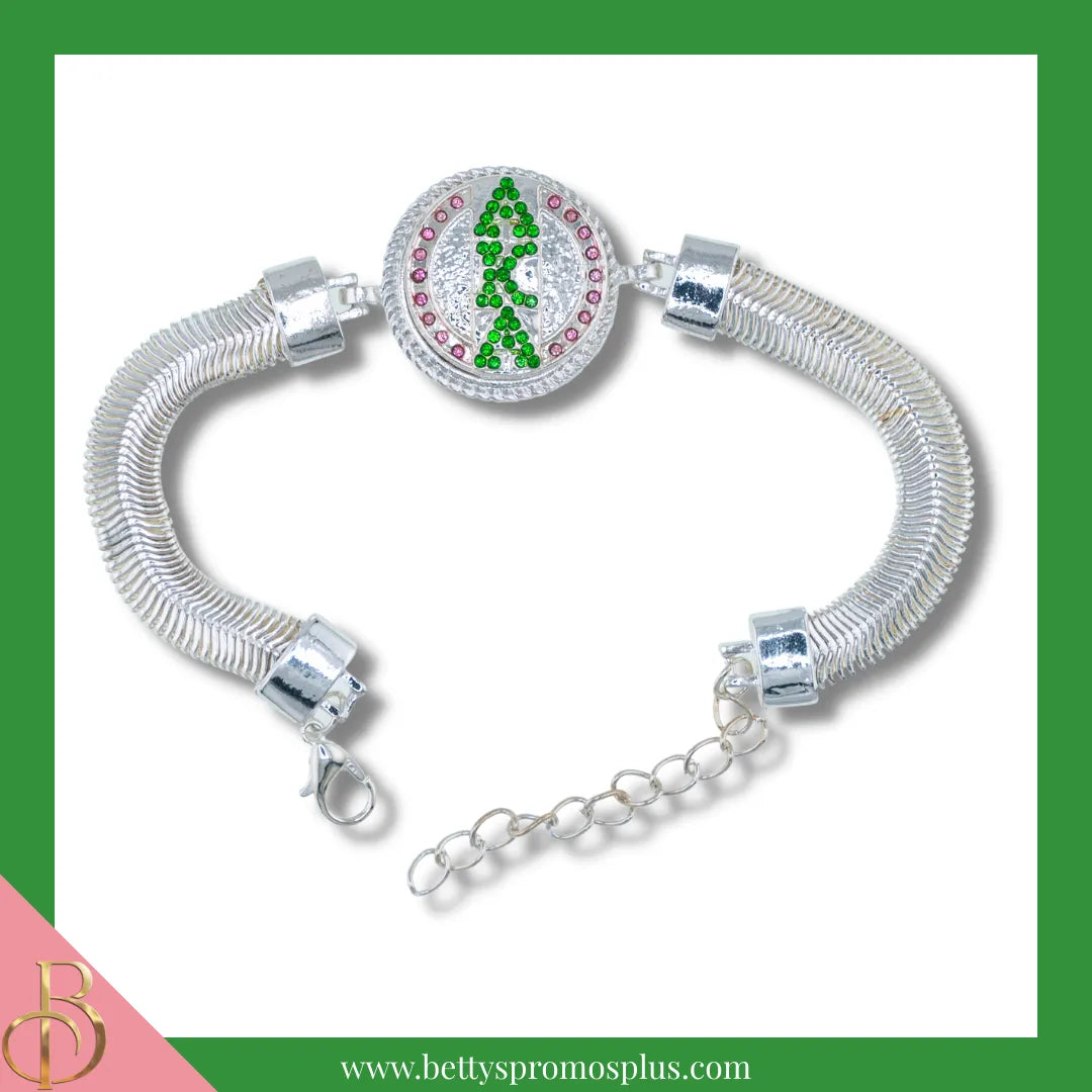 Alpha Kappa Alpha AKA Snap Button Bracelet Jewelry with Interchangeable Snaps-Alpha Kappa Alpha Paraphernalia-Alpha Kappa Alpha Bracelet-Betty's Promos Plus