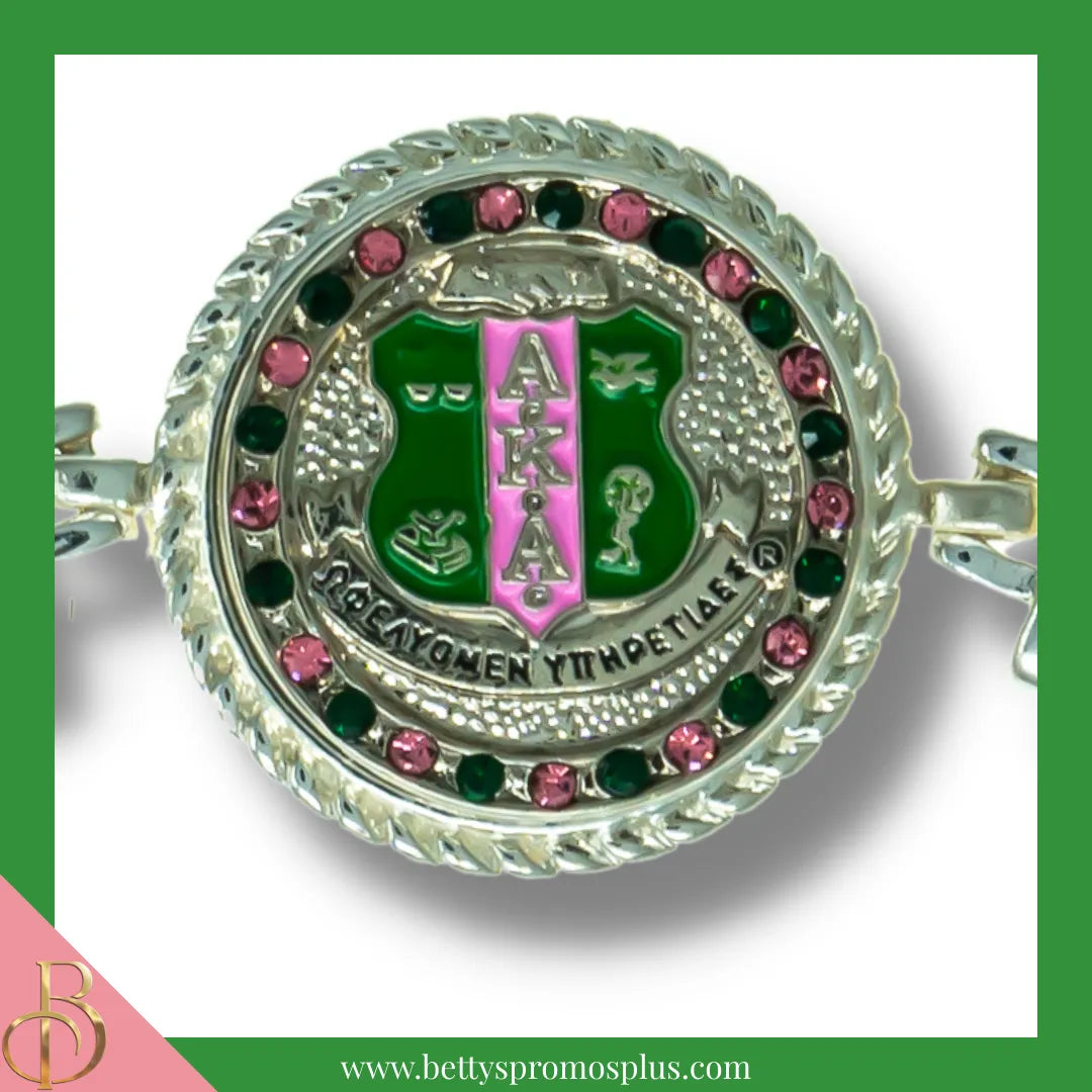 Alpha Kappa Alpha AKA Snap Button Bracelet Jewelry with Interchangeable Snaps-Alpha Kappa Alpha Paraphernalia-Alpha Kappa Alpha Bracelet-Betty's Promos Plus