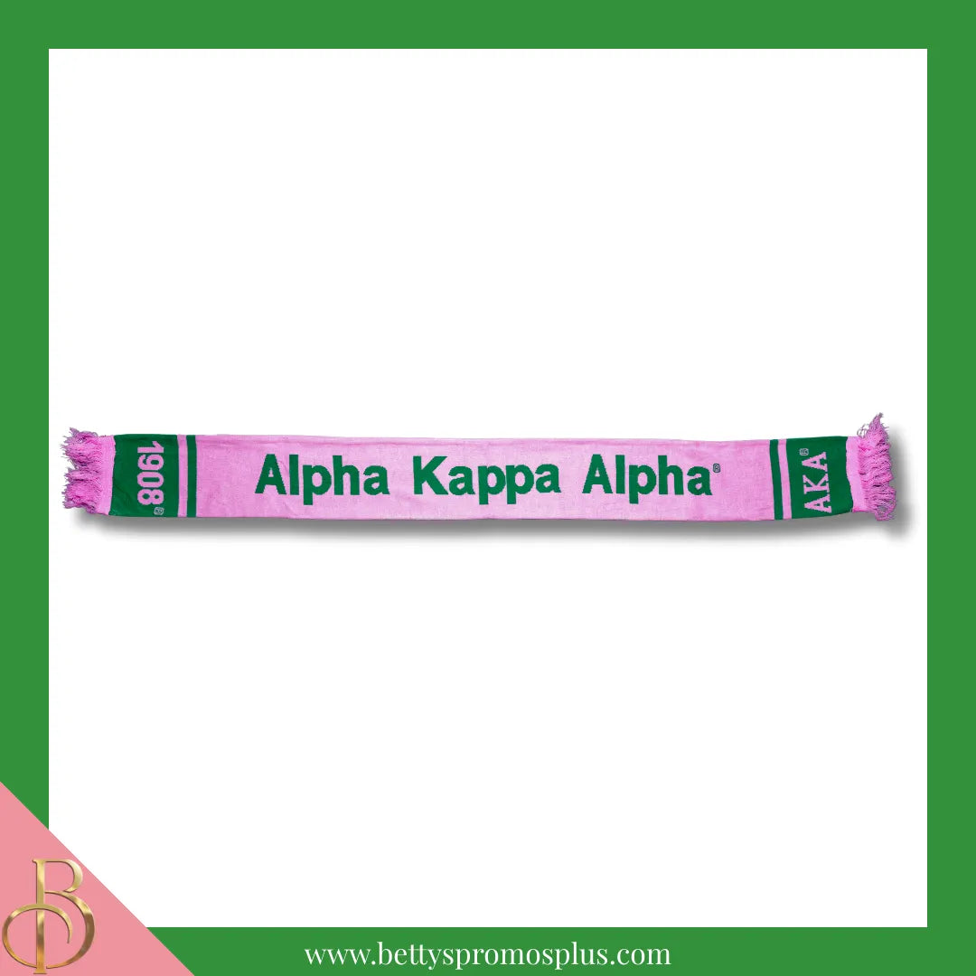 Alpha Kappa Alpha AKA Sorority Knit Scarf-Alpha Kappa Alpha Paraphernalia-Alpha Kappa Alpha Scarf-Betty's Promos Plus