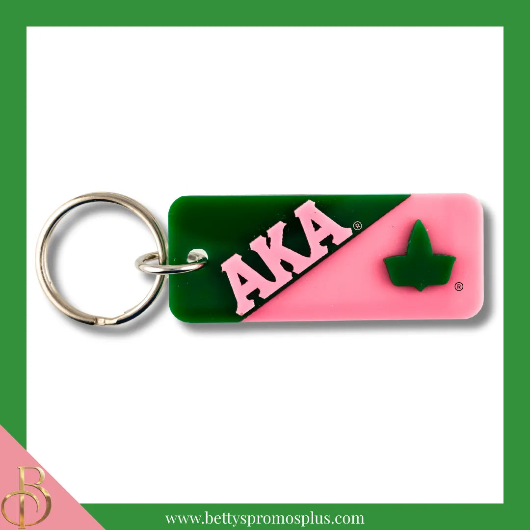 Alpha Kappa Alpha AKA Split Acrylic Keychain-AKA/Ivy-Alpha Kappa Alpha Paraphernalia-Alpha Kappa Alpha Keychain-Betty's Promos Plus