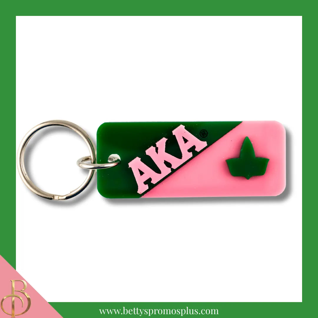 Alpha Kappa Alpha AKA Split Acrylic Keychain-Alpha Kappa Alpha Paraphernalia-Alpha Kappa Alpha Keychain-Betty's Promos Plus