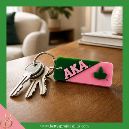 Alpha Kappa Alpha AKA Split Acrylic Keychain-Alpha Kappa Alpha Paraphernalia-Alpha Kappa Alpha Keychain-Betty's Promos Plus