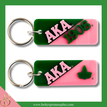 Alpha Kappa Alpha AKA Split Acrylic Keychain-Alpha Kappa Alpha Paraphernalia-Alpha Kappa Alpha Keychain-Betty's Promos Plus