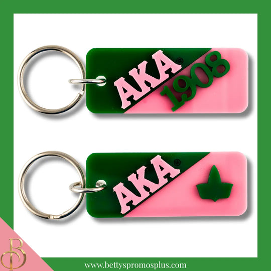 Alpha Kappa Alpha AKA Split Acrylic Keychain-Alpha Kappa Alpha Paraphernalia-Alpha Kappa Alpha Keychain-Betty's Promos Plus