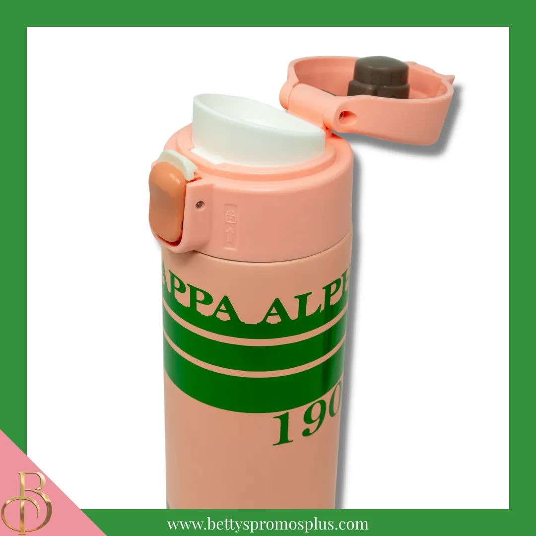 Alpha Kappa Alpha AKA Stainless Steel Water Bottle with Flip Top-Alpha Kappa Alpha Paraphernalia-Alpha Kappa Alpha Water Bottle-Betty's Promos Plus