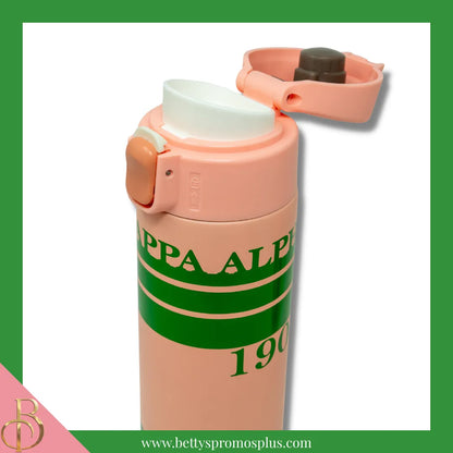 Alpha Kappa Alpha AKA Stainless Steel Water Bottle with Flip Top-Alpha Kappa Alpha Paraphernalia-Alpha Kappa Alpha Water Bottle-Betty's Promos Plus