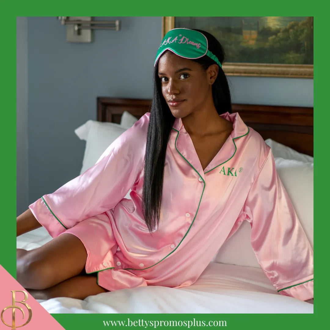 Alpha Kappa Alpha AKA "Sweet AKA Dreams" Sleep Mask-Alpha Kappa Alpha Paraphernalia-Alpha Kappa Alpha Sleep Mask-Betty's Promos Plus