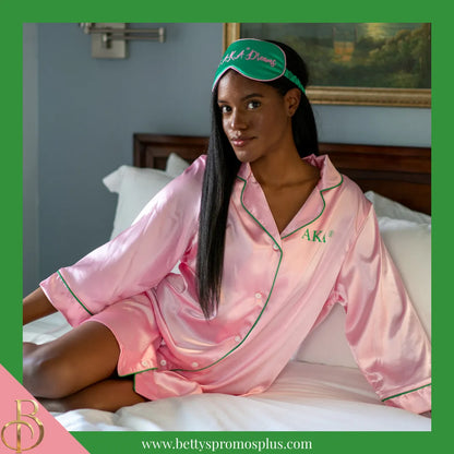 Alpha Kappa Alpha AKA "Sweet AKA Dreams" Sleep Mask-Alpha Kappa Alpha Paraphernalia-Alpha Kappa Alpha Sleep Mask-Betty's Promos Plus