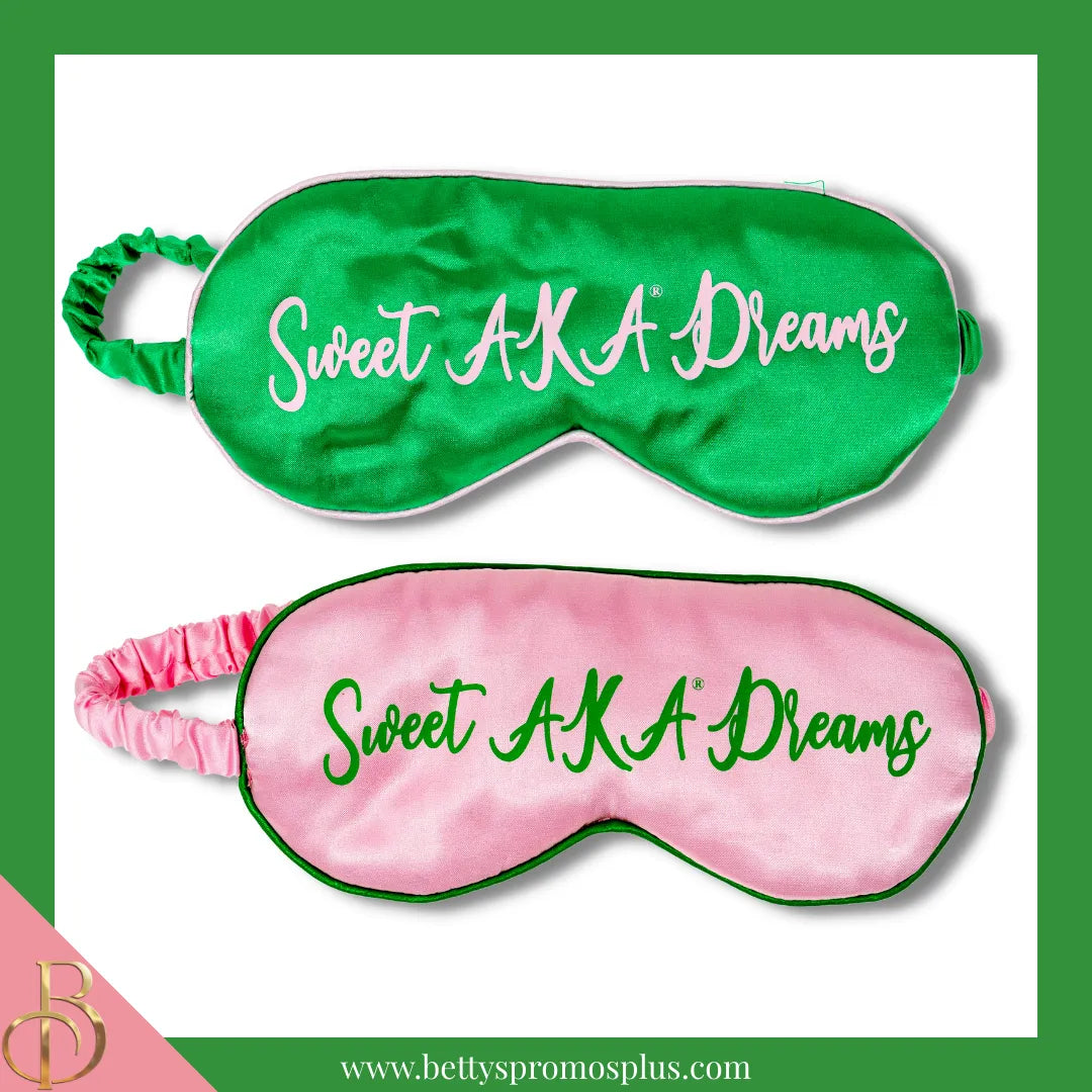 Alpha Kappa Alpha AKA "Sweet AKA Dreams" Sleep Mask-Alpha Kappa Alpha Paraphernalia-Alpha Kappa Alpha Sleep Mask-Betty's Promos Plus