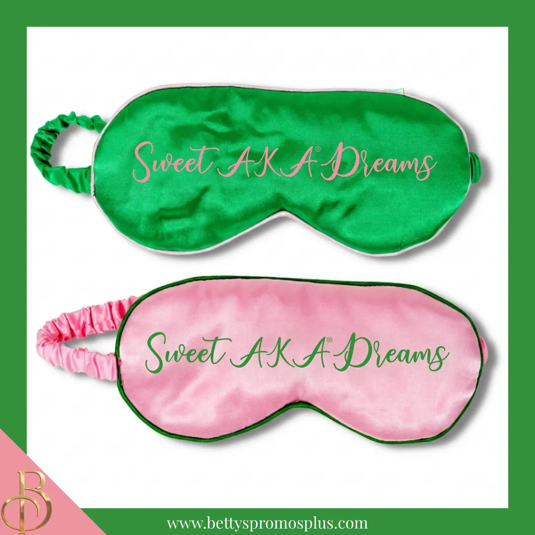 Alpha Kappa Alpha AKA "Sweet AKA Dreams" Sleep Mask-Alpha Kappa Alpha Paraphernalia-Alpha Kappa Alpha Sleep Mask-Betty's Promos Plus