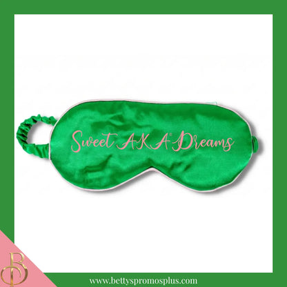Alpha Kappa Alpha AKA "Sweet AKA Dreams" Sleep Mask-Green-Alpha Kappa Alpha Paraphernalia-Alpha Kappa Alpha Sleep Mask-Betty's Promos Plus