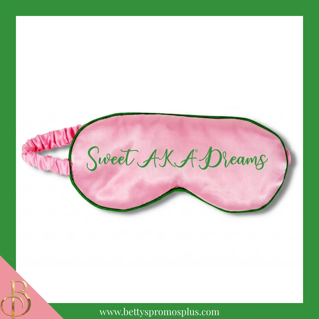 Alpha Kappa Alpha AKA "Sweet AKA Dreams" Sleep Mask-Pink-Alpha Kappa Alpha Paraphernalia-Alpha Kappa Alpha Sleep Mask-Betty's Promos Plus