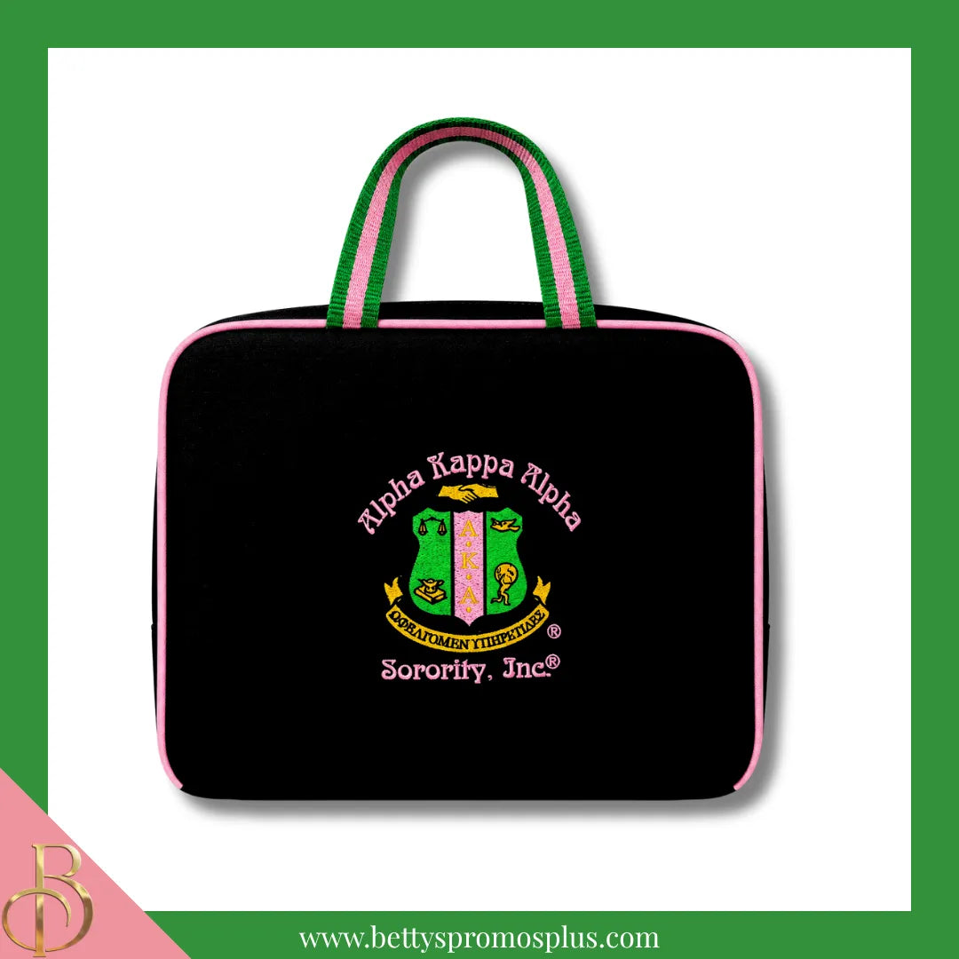 Alpha Kappa Alpha AKA Toiletry Bag Set of 3 Makeup Travel Kit Bathroom and Luggage Organizer-Alpha Kappa Alpha Paraphernalia-Alpha Kappa Alpha Cosmetic Case-Betty's Promos Plus