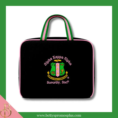 Alpha Kappa Alpha AKA Toiletry Bag Set of 3 Makeup Travel Kit Bathroom and Luggage Organizer-Alpha Kappa Alpha Paraphernalia-Alpha Kappa Alpha Cosmetic Case-Betty's Promos Plus
