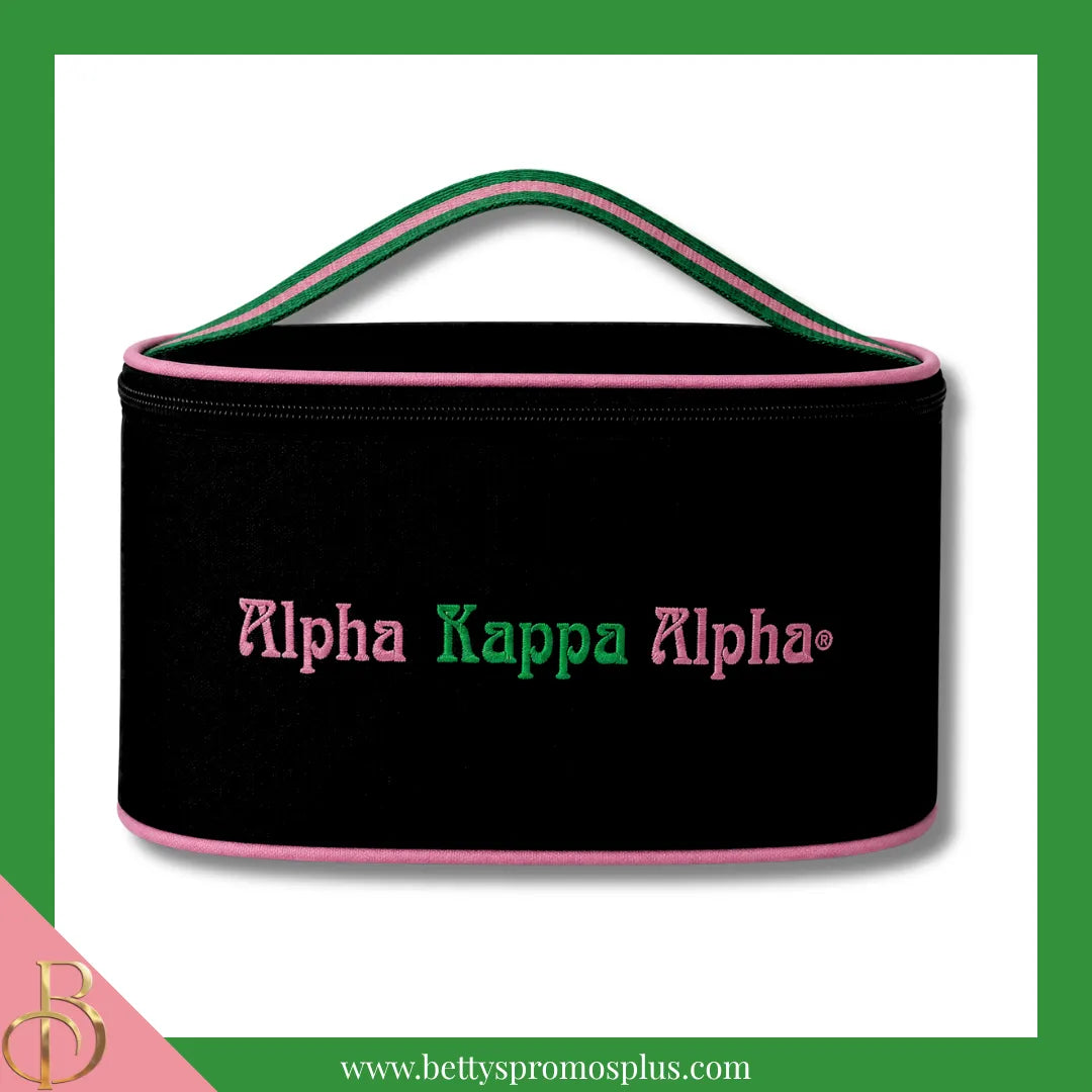 Alpha Kappa Alpha AKA Toiletry Bag Set of 3 Makeup Travel Kit Bathroom and Luggage Organizer-Alpha Kappa Alpha Paraphernalia-Alpha Kappa Alpha Cosmetic Case-Betty's Promos Plus