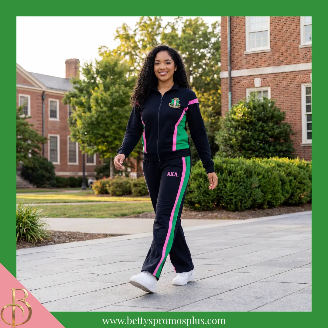 Alpha Kappa Alpha AKA Track Suit Set-Alpha Kappa Alpha Paraphernalia-Alpha Kappa Alpha Track Suit-Betty's Promos Plus