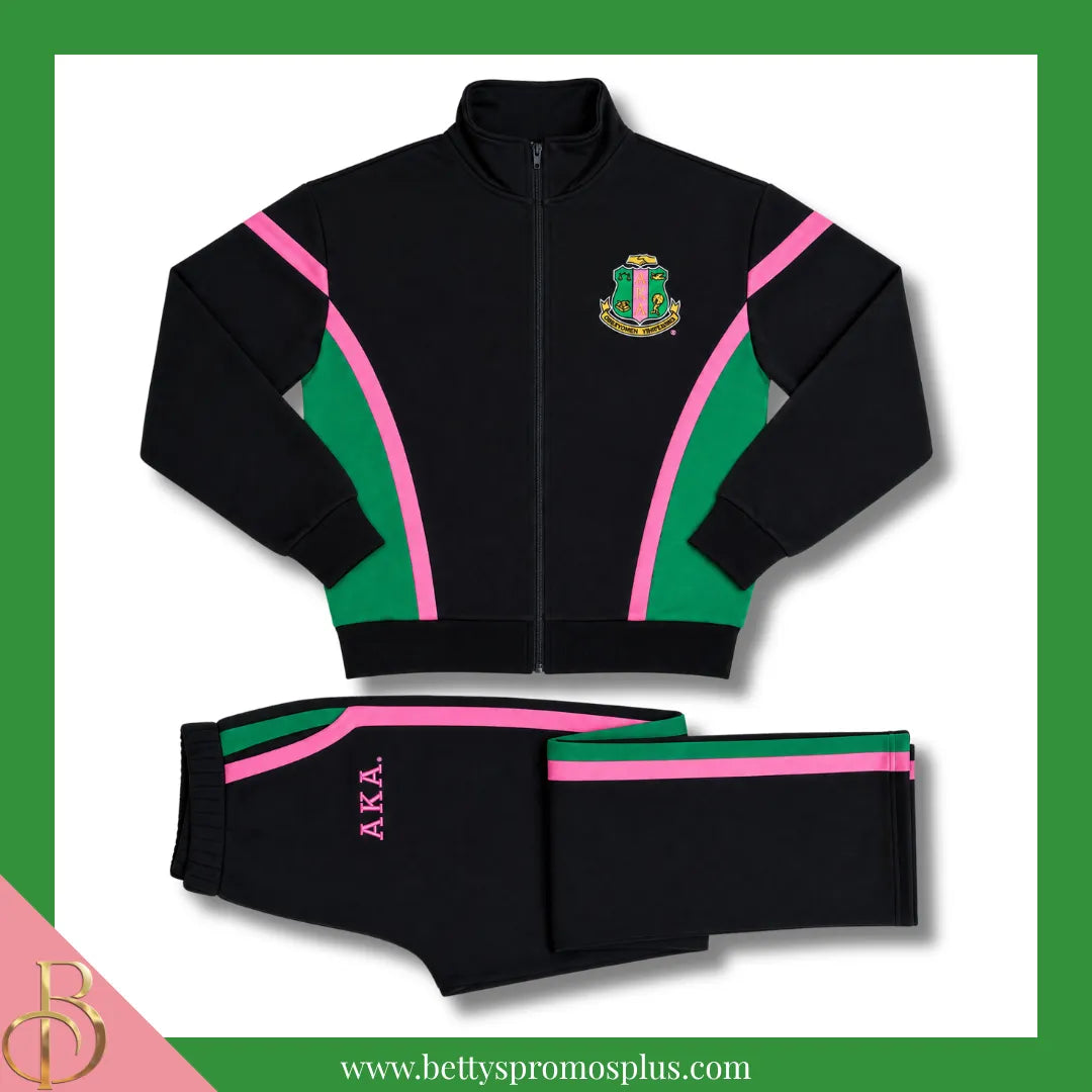 Alpha Kappa Alpha AKA Track Suit Set-Alpha Kappa Alpha Paraphernalia-Alpha Kappa Alpha Track Suit-Betty's Promos Plus