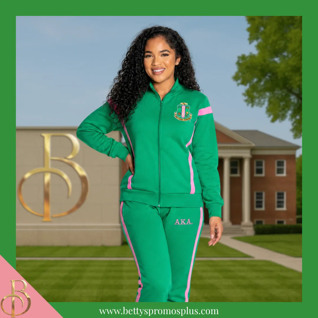 Alpha Kappa Alpha AKA Track Suit Set-Alpha Kappa Alpha Paraphernalia-Alpha Kappa Alpha Track Suit-Betty's Promos Plus