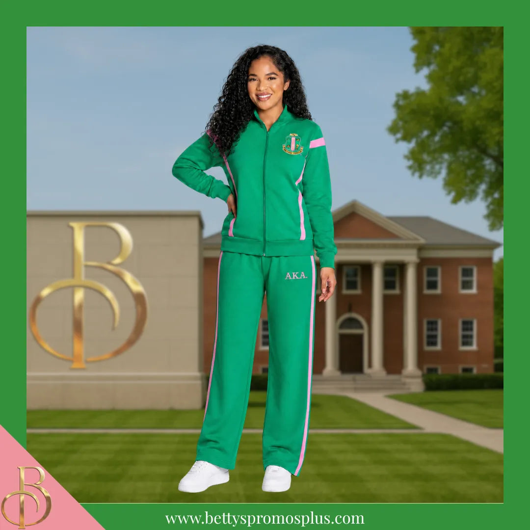 Alpha Kappa Alpha AKA Track Suit Set-Alpha Kappa Alpha Paraphernalia-Alpha Kappa Alpha Track Suit-Betty's Promos Plus