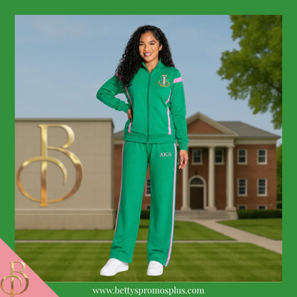 Alpha Kappa Alpha AKA Track Suit Set-Alpha Kappa Alpha Paraphernalia-Alpha Kappa Alpha Track Suit-Betty's Promos Plus