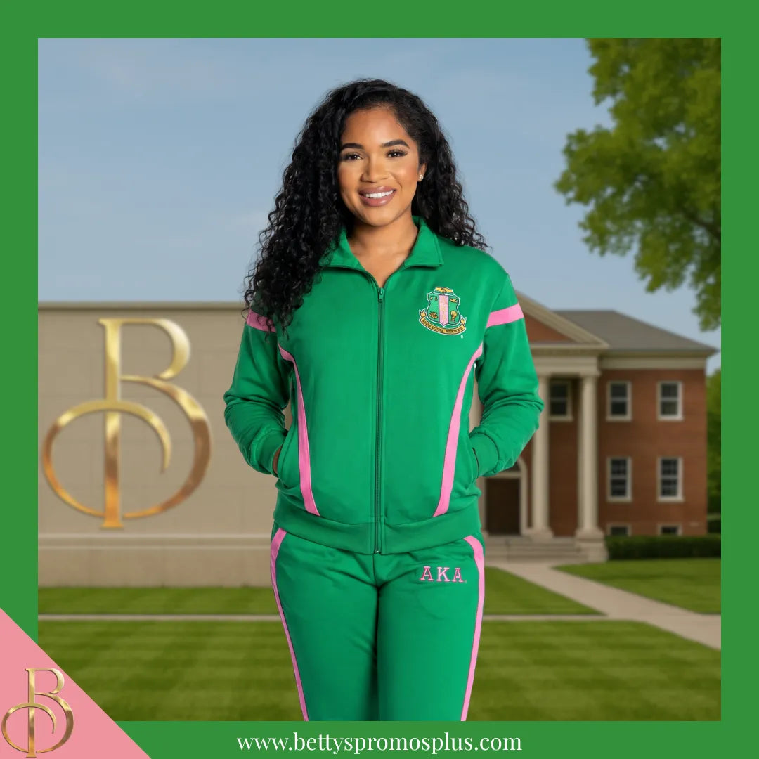 Alpha Kappa Alpha AKA Track Suit Set-Alpha Kappa Alpha Paraphernalia-Alpha Kappa Alpha Track Suit-Betty's Promos Plus