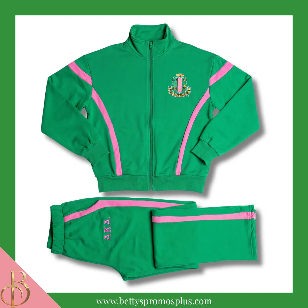 Alpha Kappa Alpha AKA Track Suit Set-Alpha Kappa Alpha Paraphernalia-Alpha Kappa Alpha Track Suit-Betty's Promos Plus
