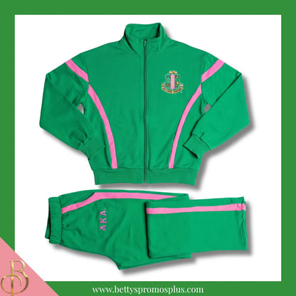 Alpha Kappa Alpha AKA Track Suit Set-Alpha Kappa Alpha Paraphernalia-Alpha Kappa Alpha Track Suit-Betty's Promos Plus