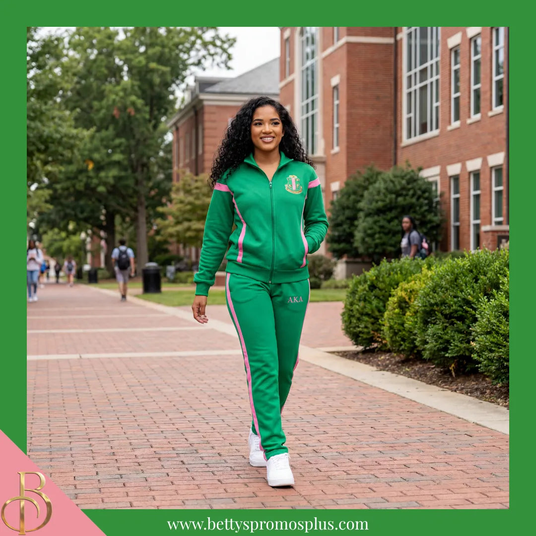 Alpha Kappa Alpha AKA Track Suit Set-Alpha Kappa Alpha Paraphernalia-Alpha Kappa Alpha Track Suit-Betty's Promos Plus