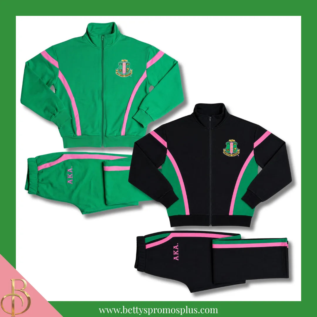 Alpha Kappa Alpha AKA Track Suit Set-Alpha Kappa Alpha Paraphernalia-Alpha Kappa Alpha Track Suit-Betty's Promos Plus