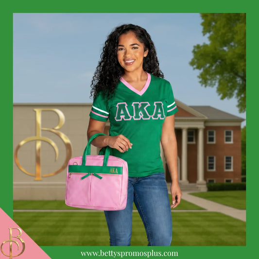 Alpha Kappa Alpha AKA Two-Tone Briefcase Laptop Bag-Alpha Kappa Alpha Paraphernalia-Alpha Kappa Alpha Briefcase-Betty's Promos Plus