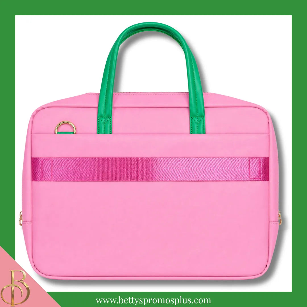 Alpha Kappa Alpha AKA Two-Tone Briefcase Laptop Bag-Alpha Kappa Alpha Paraphernalia-Alpha Kappa Alpha Briefcase-Betty's Promos Plus