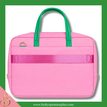 Alpha Kappa Alpha AKA Two-Tone Briefcase Laptop Bag-Alpha Kappa Alpha Paraphernalia-Alpha Kappa Alpha Briefcase-Betty's Promos Plus