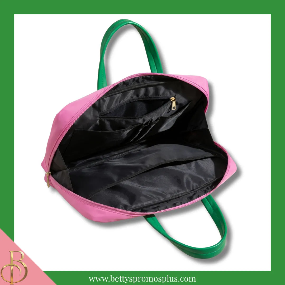 Alpha Kappa Alpha AKA Two-Tone Briefcase Laptop Bag-Alpha Kappa Alpha Paraphernalia-Alpha Kappa Alpha Briefcase-Betty's Promos Plus