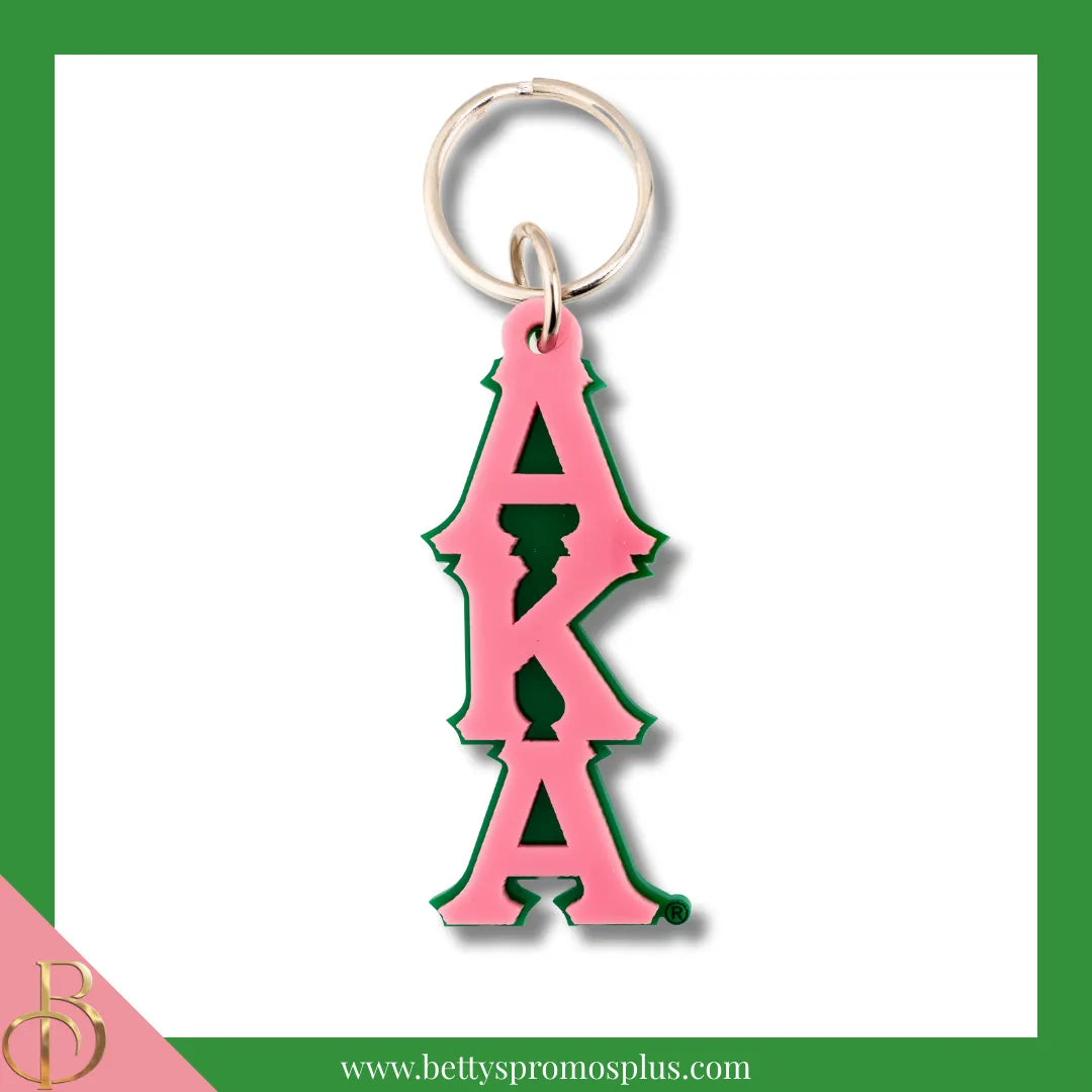 Alpha Kappa Alpha AKA Vertical Greek Letters Acrylic Keychain-Alpha Kappa Alpha Paraphernalia-Alpha Kappa Alpha Keychain-Betty's Promos Plus