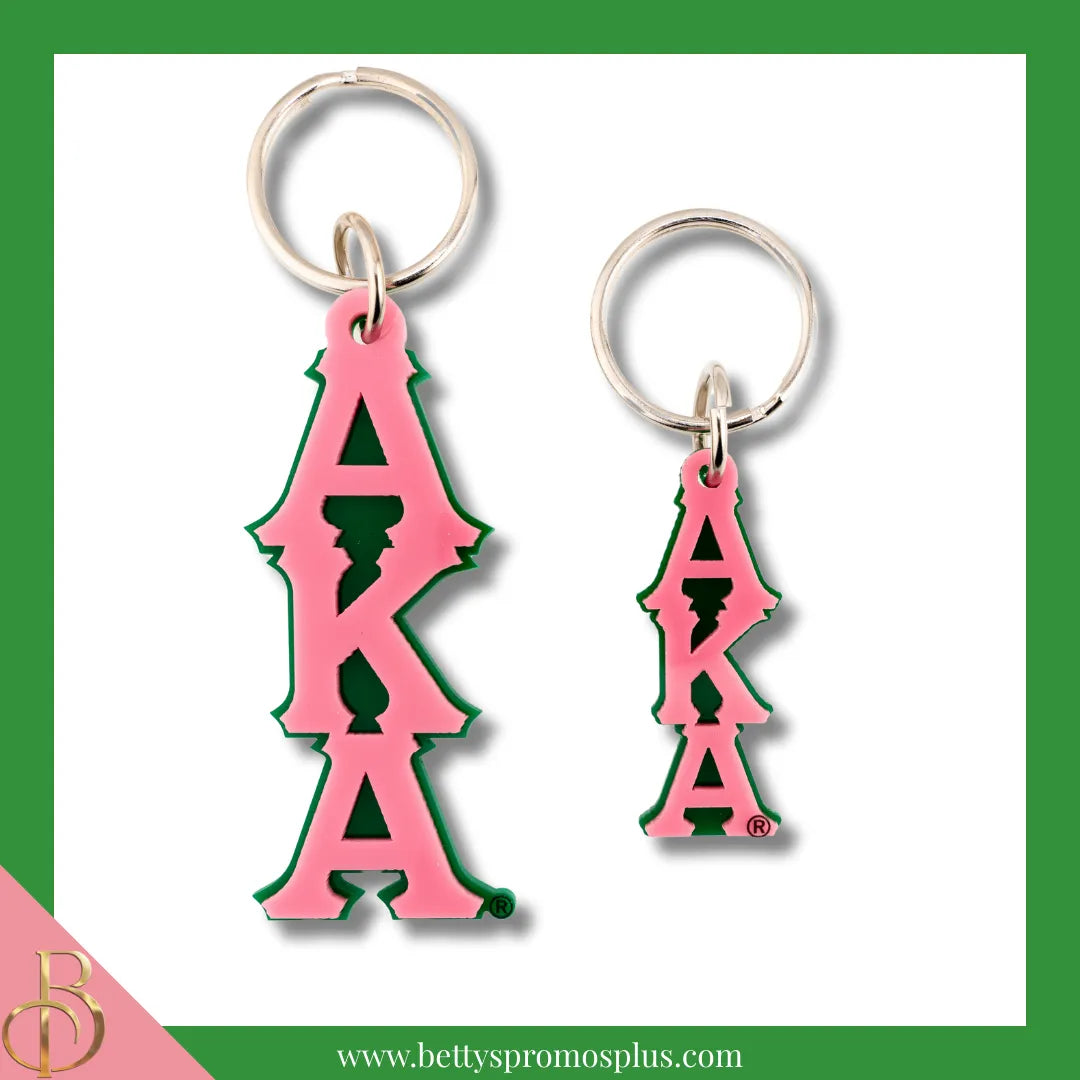 Alpha Kappa Alpha AKA Vertical Greek Letters Acrylic Keychain-Alpha Kappa Alpha Paraphernalia-Alpha Kappa Alpha Keychain-Betty's Promos Plus