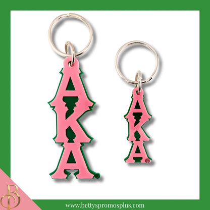 Alpha Kappa Alpha AKA Vertical Greek Letters Acrylic Keychain-Alpha Kappa Alpha Paraphernalia-Alpha Kappa Alpha Keychain-Betty's Promos Plus