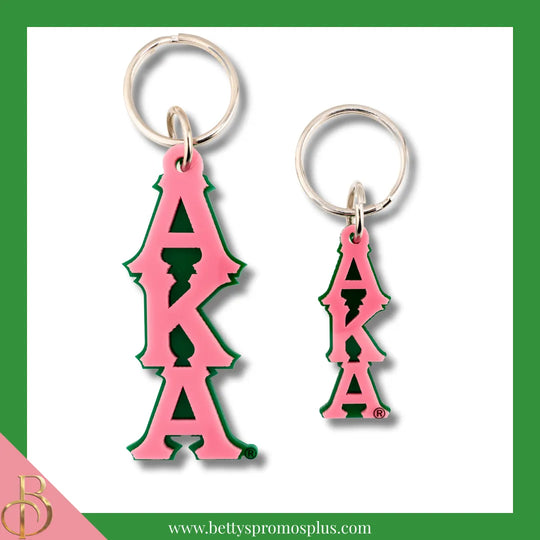 Alpha Kappa Alpha AKA Vertical Greek Letters Acrylic Keychain-Alpha Kappa Alpha Paraphernalia-Alpha Kappa Alpha Keychain-Betty's Promos Plus