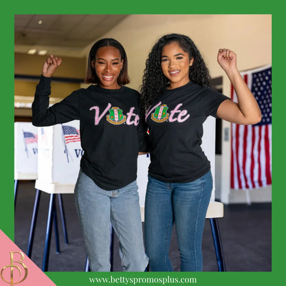 Alpha Kappa Alpha AKA VOTE Screen Printed T-Shirt-Alpha Kappa Alpha Paraphernalia-Alpha Kappa Alpha T-Shirts-Betty's Promos Plus