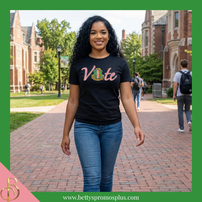 Alpha Kappa Alpha AKA VOTE Screen Printed T-Shirt-Alpha Kappa Alpha Paraphernalia-Alpha Kappa Alpha T-Shirts-Betty's Promos Plus
