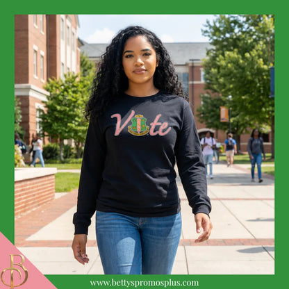 Alpha Kappa Alpha AKA VOTE Screen Printed T-Shirt-Alpha Kappa Alpha Paraphernalia-Alpha Kappa Alpha T-Shirts-Betty's Promos Plus