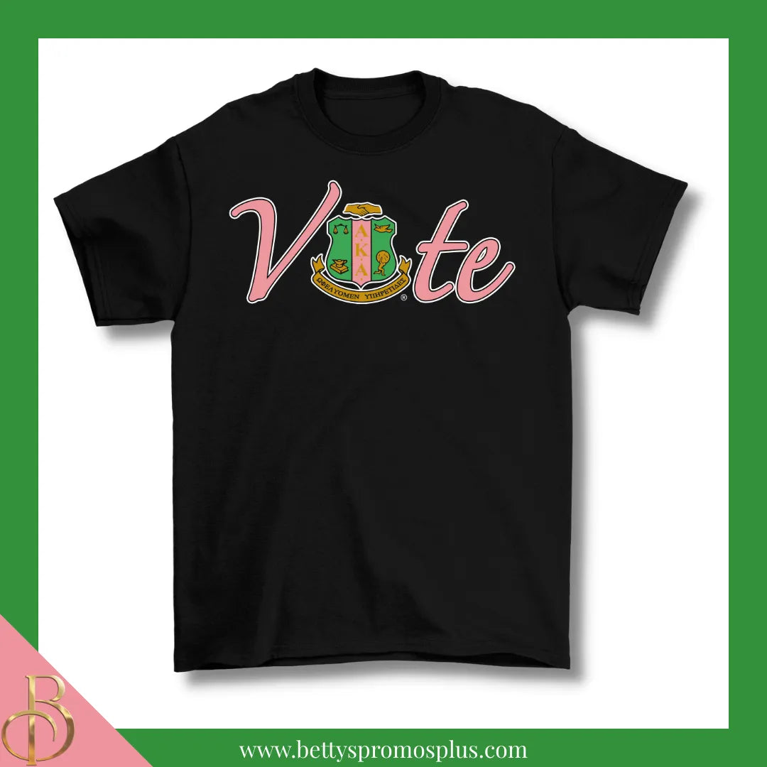 Alpha Kappa Alpha AKA VOTE Screen Printed T-Shirt-Alpha Kappa Alpha Paraphernalia-Alpha Kappa Alpha T-Shirts-Betty's Promos Plus