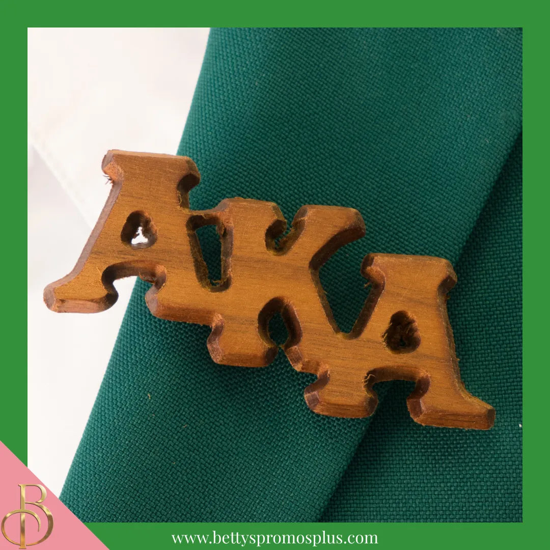 Alpha Kappa Alpha AKA Wooden Greek Letters Lapel Pin-Alpha Kappa Alpha Paraphernalia-Alpha Kappa Alpha Lapel Pin-Betty's Promos Plus