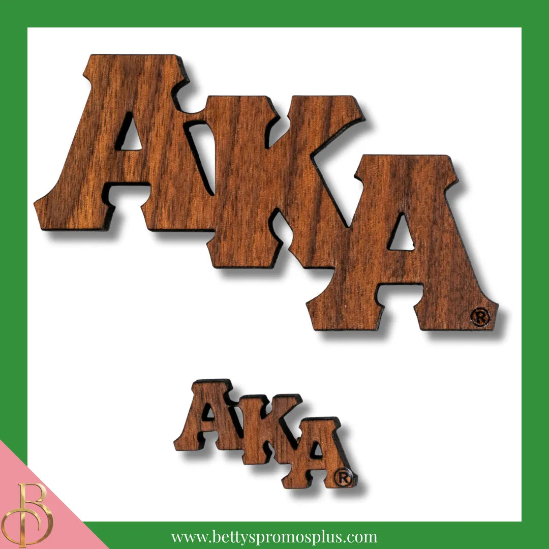 Alpha Kappa Alpha AKA Wooden Greek Letters Lapel Pin-Alpha Kappa Alpha Paraphernalia-Alpha Kappa Alpha Lapel Pin-Betty's Promos Plus