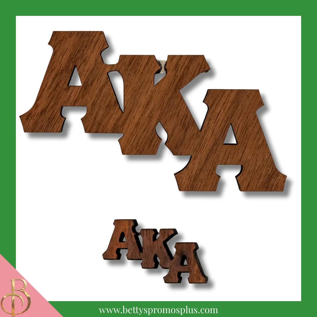 Alpha Kappa Alpha AKA Wooden Greek Letters Lapel Pin-Alpha Kappa Alpha Paraphernalia-Alpha Kappa Alpha Lapel Pin-Betty's Promos Plus