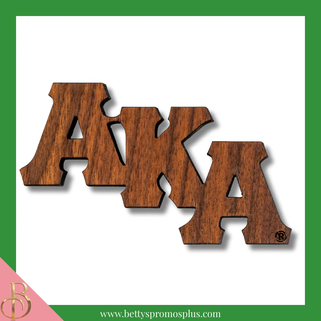 Alpha Kappa Alpha AKA Wooden Greek Letters Lapel Pin-Brown-Large-Alpha Kappa Alpha Paraphernalia-Alpha Kappa Alpha Lapel Pin-Betty's Promos Plus